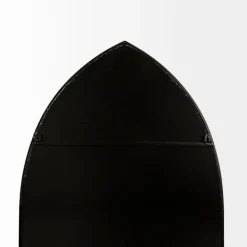 Decorative Mirrors-Kirkland's Home Giovanna Black Metal Pointed Arch Wall Mirror