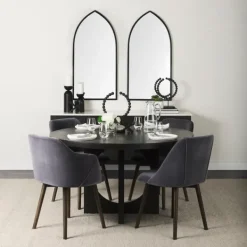 Decorative Mirrors-Kirkland's Home Giovanna Black Metal Pointed Arch Wall Mirror