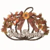Wreaths-Kirkland's Home Give Thanks Plaid Bow Pumpkin Wreath Orange/Brown