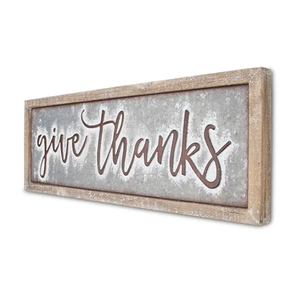 Wall Quotes & Signs-Kirkland's Home Give Thanks Sign Brown/Gray