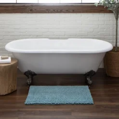 Bathroom Rugs-Kirkland's Home Glacier Lofty Pile Chenille Bath Mat, 34 In. Blue