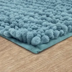 Bathroom Rugs-Kirkland's Home Glacier Lofty Pile Chenille Bath Mat, 34 In. Blue
