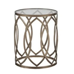 Accent & End Tables-Kirkland's Home Glass And Metal Accent Table Gold