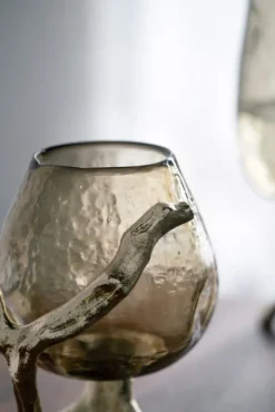 Candle Holders-Kirkland's Home Glass And Metal Driftwood Candle Holder Gold