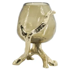 Candle Holders-Kirkland's Home Glass And Metal Driftwood Candle Holder Gold