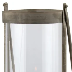 Lanterns-Kirkland's Home Glass And Rustic Metal Lantern Gray