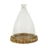 Decorative Accents-Kirkland's Home Glass And Wicker Base Cloche Tan/Clear