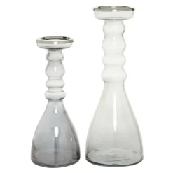 Candle Holders-Kirkland's Home Glass Candle Holders, Set Of 2 Clear