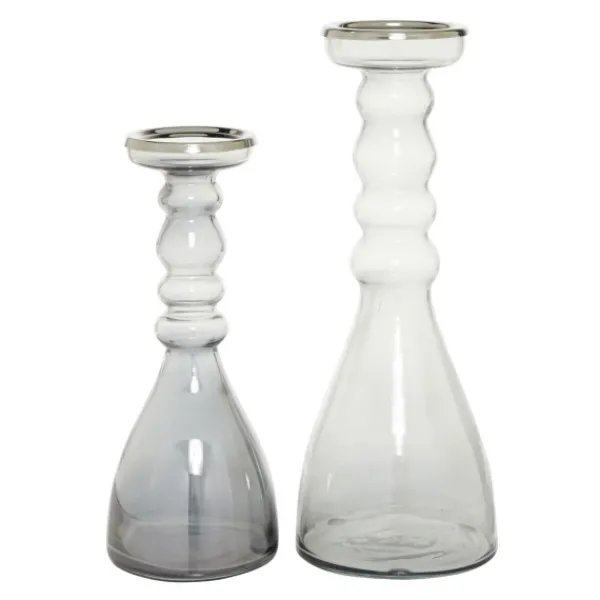 Candle Holders-Kirkland's Home Glass Candle Holders, Set Of 2 Clear