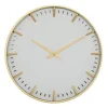 Clocks-Kirkland's Home Glass Frame Gold Accent Wall Clock White