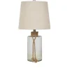 Table Lamps-Kirkland's Home Glass Jug Table Lamp With Rope Trim Tan