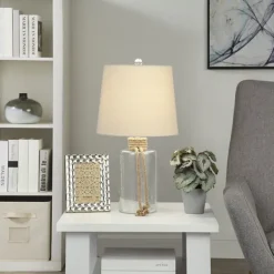 Table Lamps-Kirkland's Home Glass Jug Table Lamp With Rope Trim Tan