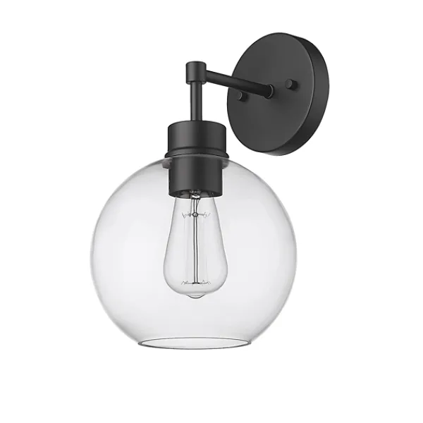 Outdoor Lighting-Kirkland's Home Glass Orb Outdoor Sconce Light Black