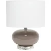 Table Lamps-Kirkland's Home Glass Short Oval Table Lamp Brown