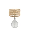 Table Lamps-Kirkland's Home Glass Teardrop Natural Rat Table Lamp Tan