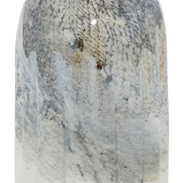 Vases-Kirkland's Home Glazed Gray Glass Vases, Set Of 2 Gray/White