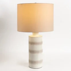 Table Lamps-Kirkland's Home Glazed Sand Stripes Table Lamp Tan