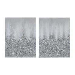 Canvas Art-Kirkland's Home Glimmer Gradient 2-Pc. Abstract Wall Art Silver/White