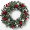 Wreaths-Kirkland's Home Glitter Pine Wreath With Berries And Ornaments Red/Green