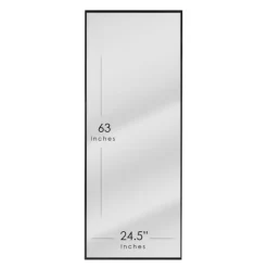 Framed Mirrors-Kirkland's Home Glossy Black Frame Leaning Mirror