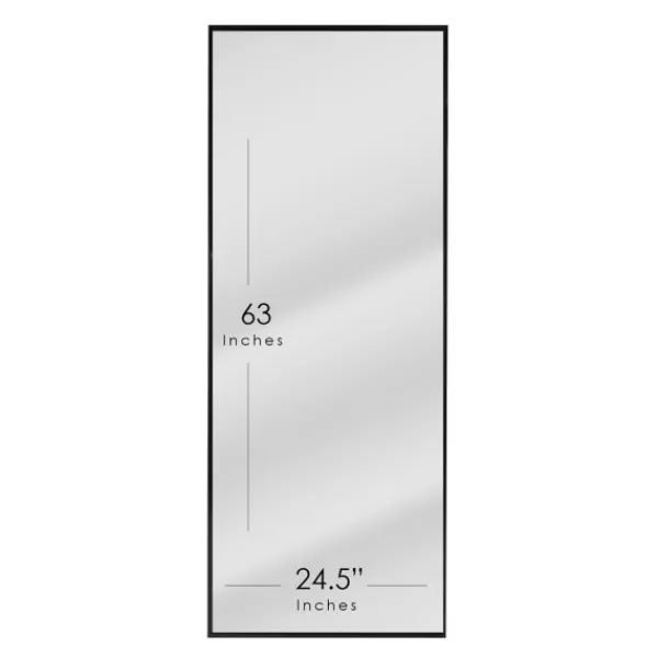 Framed Mirrors-Kirkland's Home Glossy Black Frame Leaning Mirror