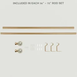 Curtain Rods & Hardware-Kirkland's Home Gold Aged Mercury Sphere Curtain Rod, 72 In.