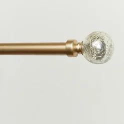 Curtain Rods & Hardware-Kirkland's Home Gold Aged Mercury Sphere Curtain Rod, 120 In.