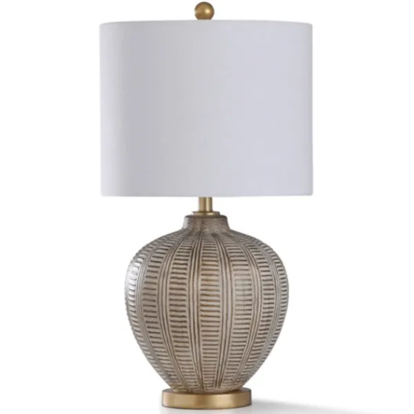 Table Lamps-Kirkland's Home Gold And Aged Ivory Gourd Table Lamp White