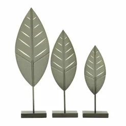 Statues & Figurines-Kirkland's Home Gold And Black Metal Leaf Statues, Set Of 3 Black/Gold