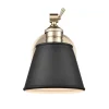 Sconces-Kirkland's Home Gold And Black Metal Tapered Shade Wall Sconce