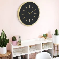 Clocks-Kirkland's Home Gold And Black Modern Wall Clock