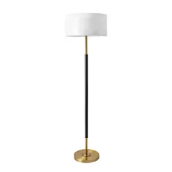 Floor Lamps-Kirkland's Home Gold And Black Simple Stem Floor Lamp White