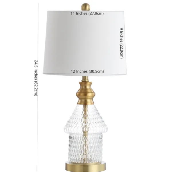 Table Lamps-Kirkland's Home Gold And Clear Bubble Glass Table Lamp White