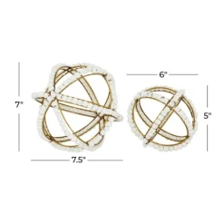 Bowl Filler-Kirkland's Home Gold And Ivory Wooden Bead 2-Pc. Orb Set