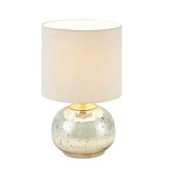 Table Lamps-Kirkland's Home Gold And Silver Mercury Glass Table Lamp White