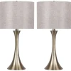Table Lamps-Kirkland's Home Gold And Tapered Table Lamps, Set Of 2 Gray