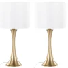 Table Lamps-Kirkland's Home Gold And Tapered Table Lamps Set Of 2 White