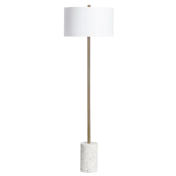 Floor Lamps-Kirkland's Home Gold And Terrazzo Floor Lamp White