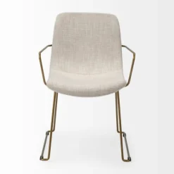 Dining Chairs-Kirkland's Home Gold And Upholstered Dining Chair Ivory