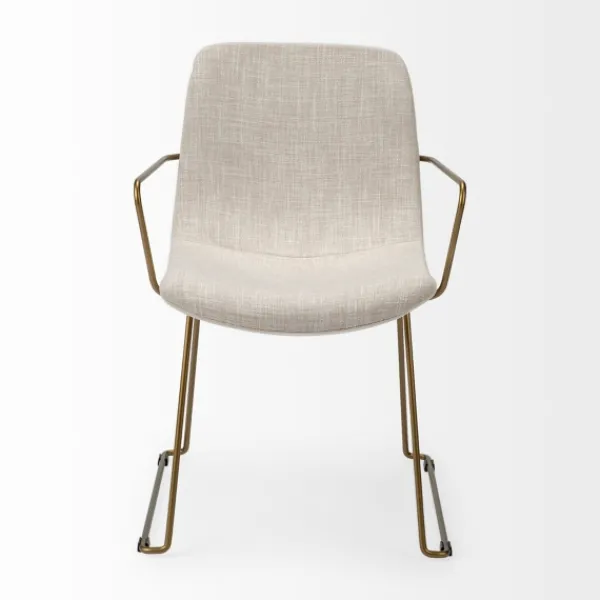 Dining Chairs-Kirkland's Home Gold And Upholstered Dining Chair Ivory