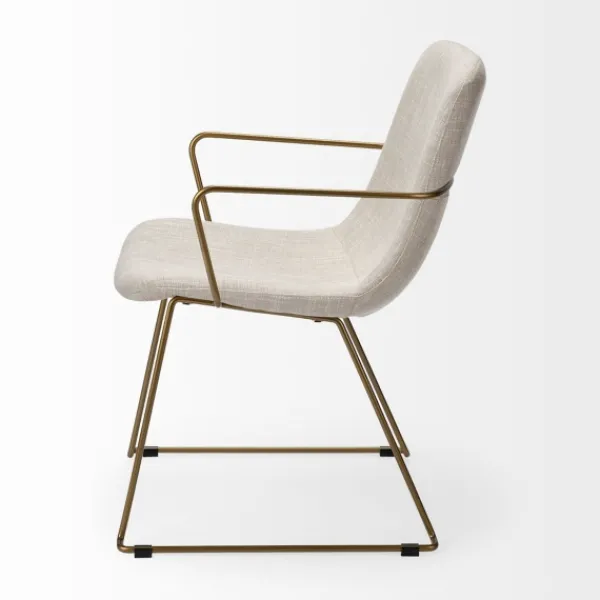 Dining Chairs-Kirkland's Home Gold And Upholstered Dining Chair Ivory