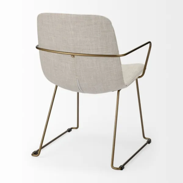 Dining Chairs-Kirkland's Home Gold And Upholstered Dining Chair Ivory