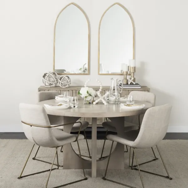 Dining Chairs-Kirkland's Home Gold And Upholstered Dining Chair Ivory