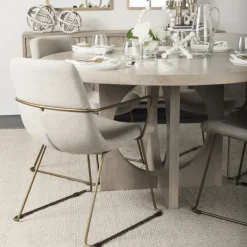 Dining Chairs-Kirkland's Home Gold And Upholstered Dining Chair Ivory
