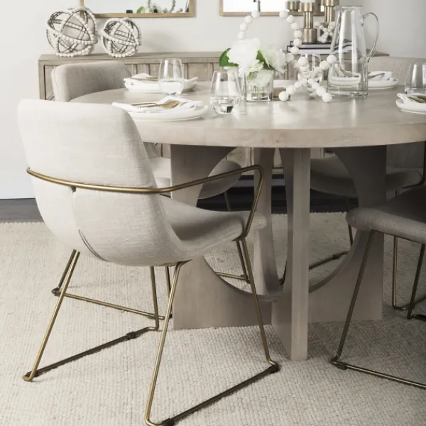 Dining Chairs-Kirkland's Home Gold And Upholstered Dining Chair Ivory