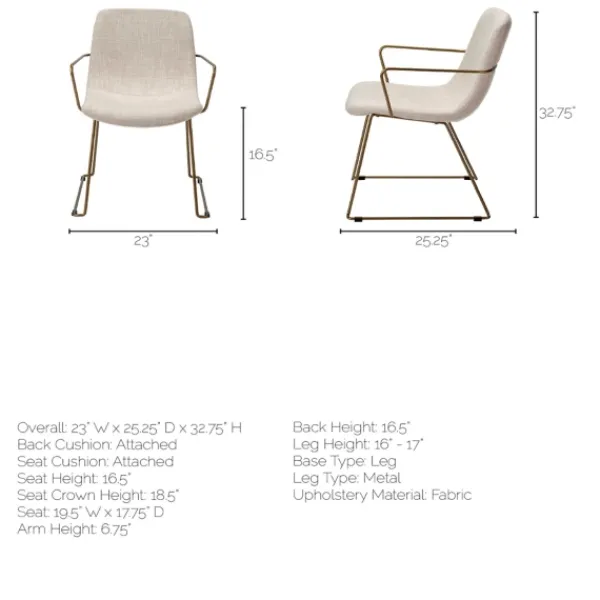 Dining Chairs-Kirkland's Home Gold And Upholstered Dining Chair Ivory