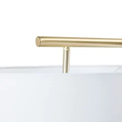 Floor Lamps-Kirkland's Home Gold Angular Modern Floor Lamp Ivory