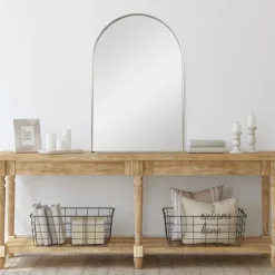 Decorative Mirrors-Kirkland's Home Gold Arch Frame Modern Wall Mirror