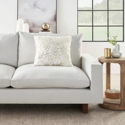 Pillows-Kirkland's Home Gold Branches Faux Fur Throw Pillow White/Gold