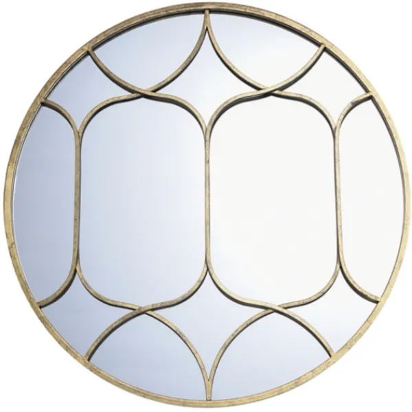 Decorative Mirrors-Kirkland's Home Gold Circular Inset Round Wall Mirror